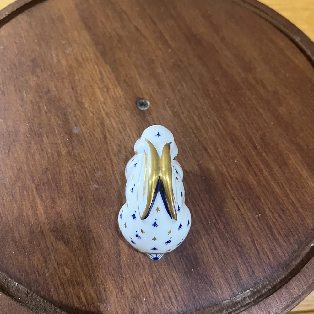 Vtg Royal Crown Derby Bunny Rabbit Paperweight Gold Stopper Bone China LV 1992
